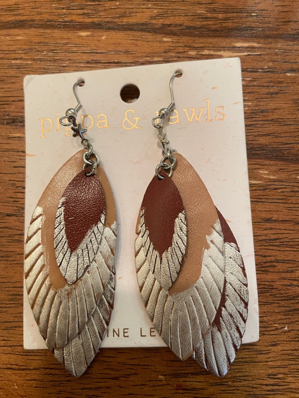 Pippa & Rawls fringe leather marquise earrings